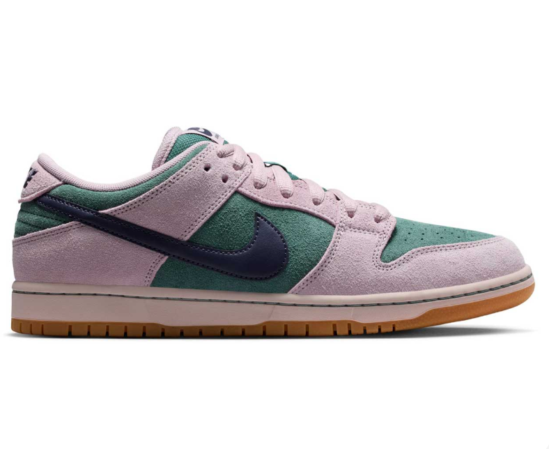 Nike SB Dunk Low Pro Sneakers - Teal & Pink with Gum Sole