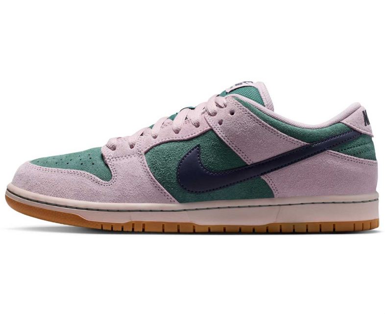 Nike SB Dunk Low Pro Sneakers - Teal & Pink with Gum Sole
