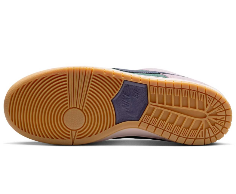 Nike SB Dunk Low Pro Sneakers - Teal & Pink with Gum Sole
