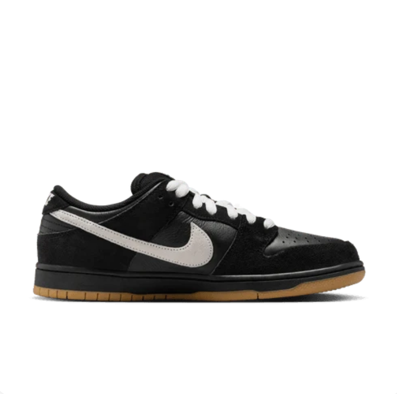 Nike Dunk Low Sneakers - Black & White with Gum Sole