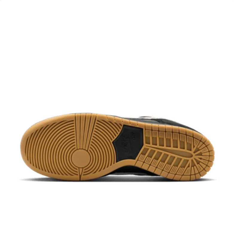 Nike Dunk Low Sneakers - Black & White with Gum Sole
