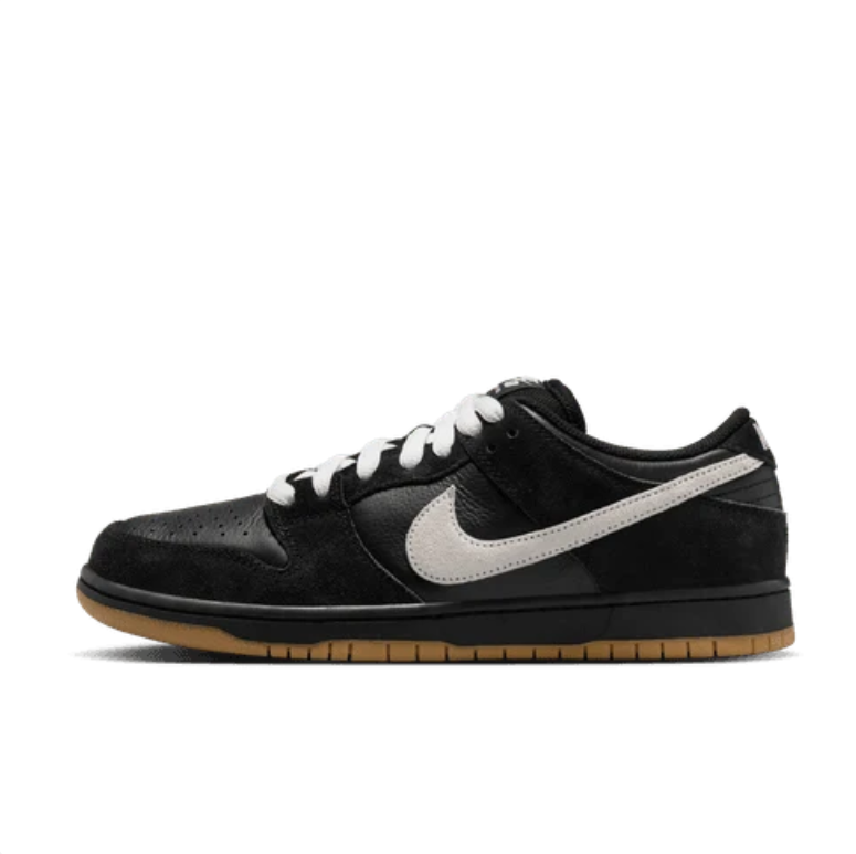 Nike Dunk Low Sneakers - Black & White with Gum Sole