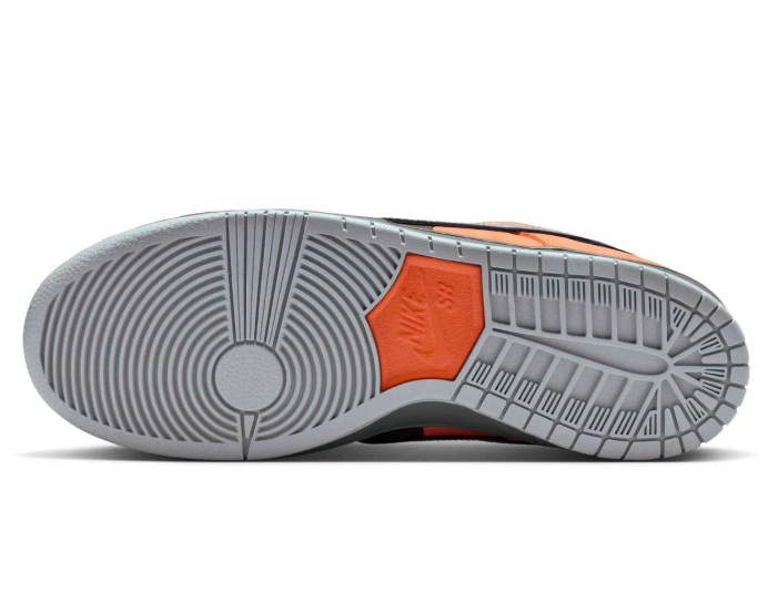 Nike SB Dunk Low Pro Sneakers - Brown & Orange with Iridescent Swoosh
