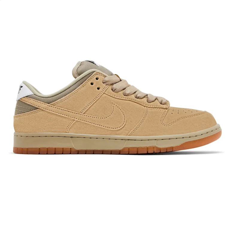 Nike Dunk Low Sneakers - Sand & Khaki with Gum Sole