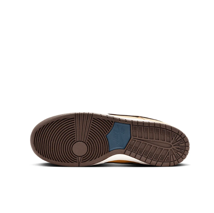 Nike SB Dunk Low Pro Sneakers - Tan & Burgundy with Black Swoosh