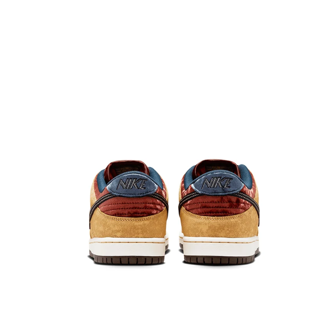 Nike SB Dunk Low Pro Sneakers - Tan & Burgundy with Black Swoosh