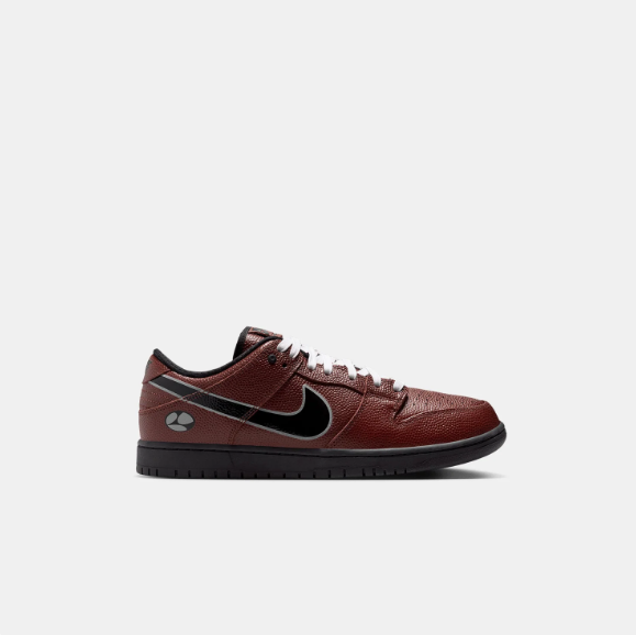 Nike Dunk Low Sneakers - Burgundy & Black with White Laces