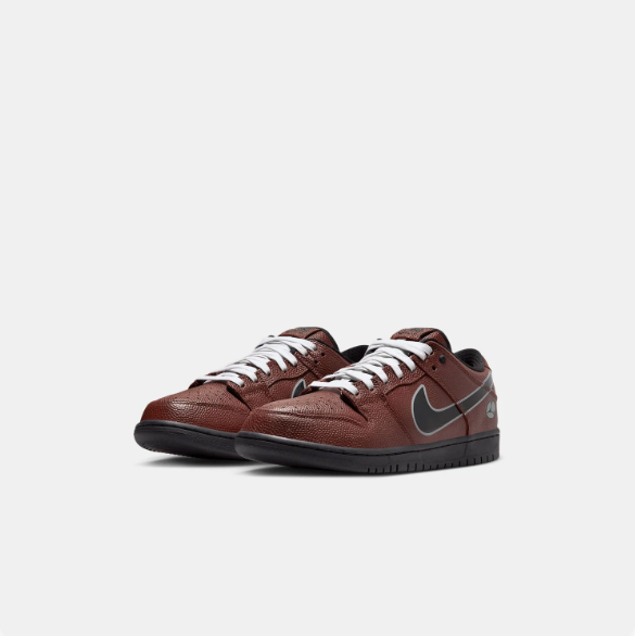 Nike Dunk Low Sneakers - Burgundy & Black with White Laces