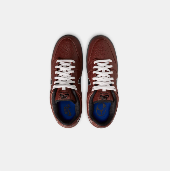 Nike Dunk Low Sneakers - Burgundy & Black with White Laces