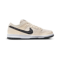Nike SB Dunk Low Pro Sneakers - Cream & Black with Patterned Swoosh