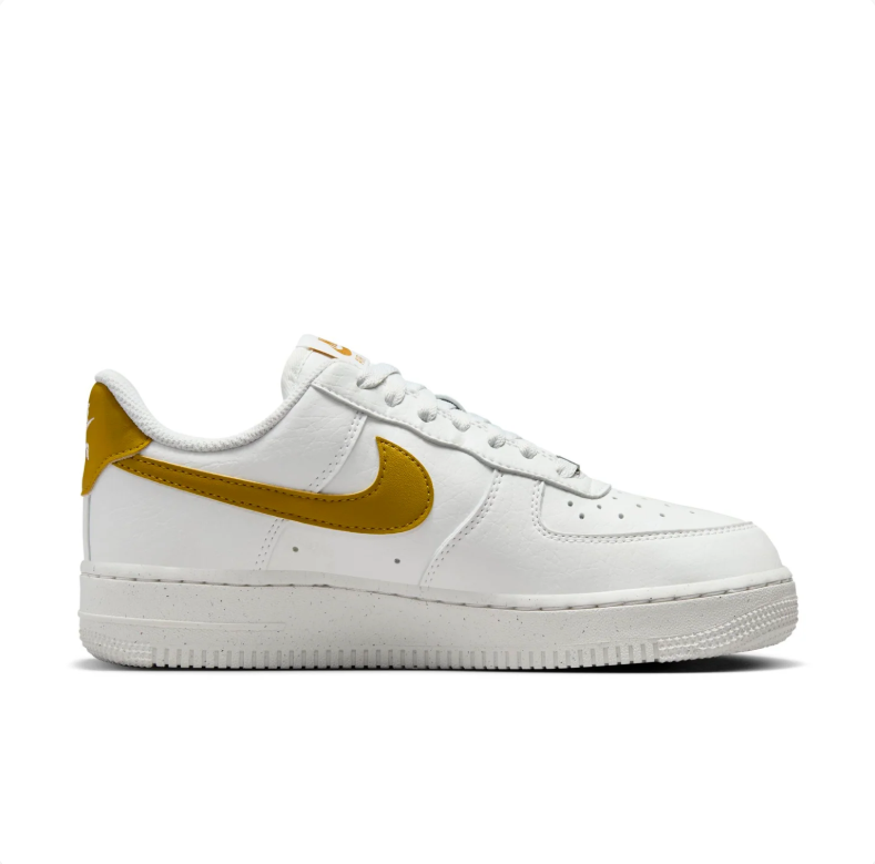 Nike Air Force 1 Low Sneakers - White & Mustard Gold