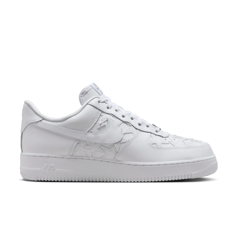 Nike Air Force 1 Low Sneakers - All White with Star Details