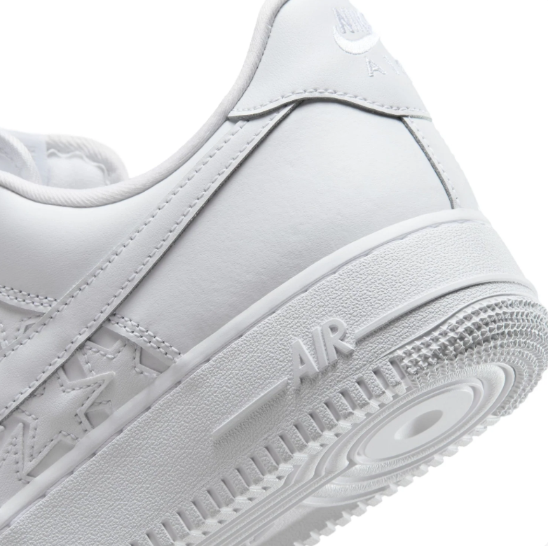 Nike Air Force 1 Low Sneakers - All White with Star Details