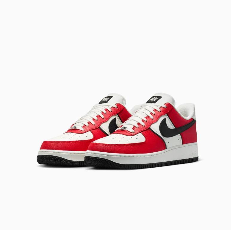 Nike Low-Top Sneakers - Red & White with Black Swoosh