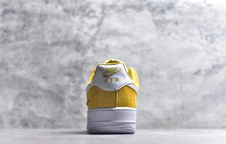 Nike Air Force 1 Low Sneakers - Yellow & White with Mini Swoosh Detail